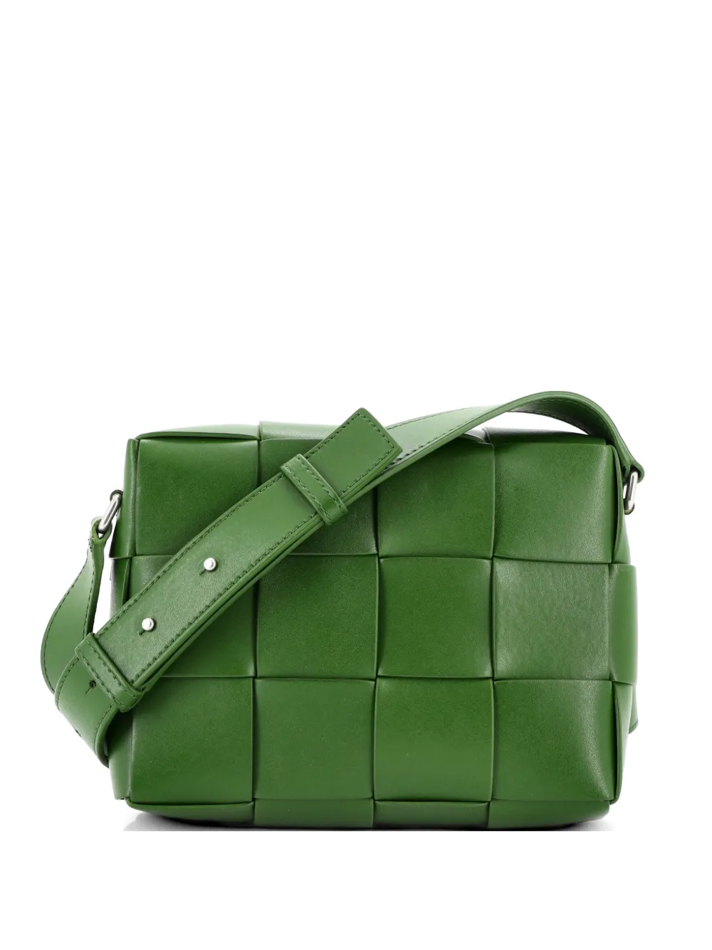 Bottega Veneta Pre-Owned Cassette Zip Camera Maxi Intrecciato Leather crossbody bag - Verde