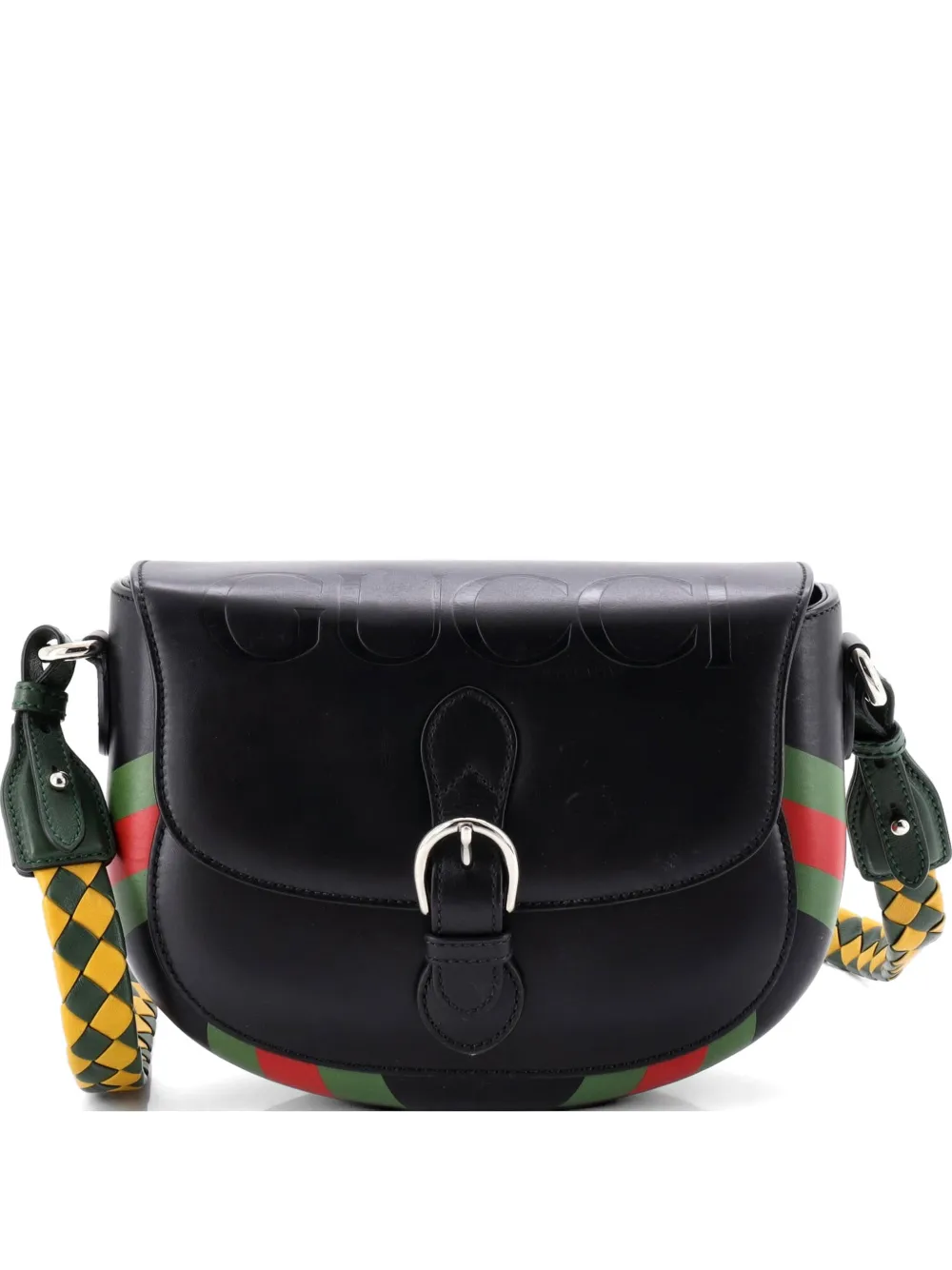 Gucci Pre-Owned Charisma Flap Embossed Leather shoulder bag - Nero