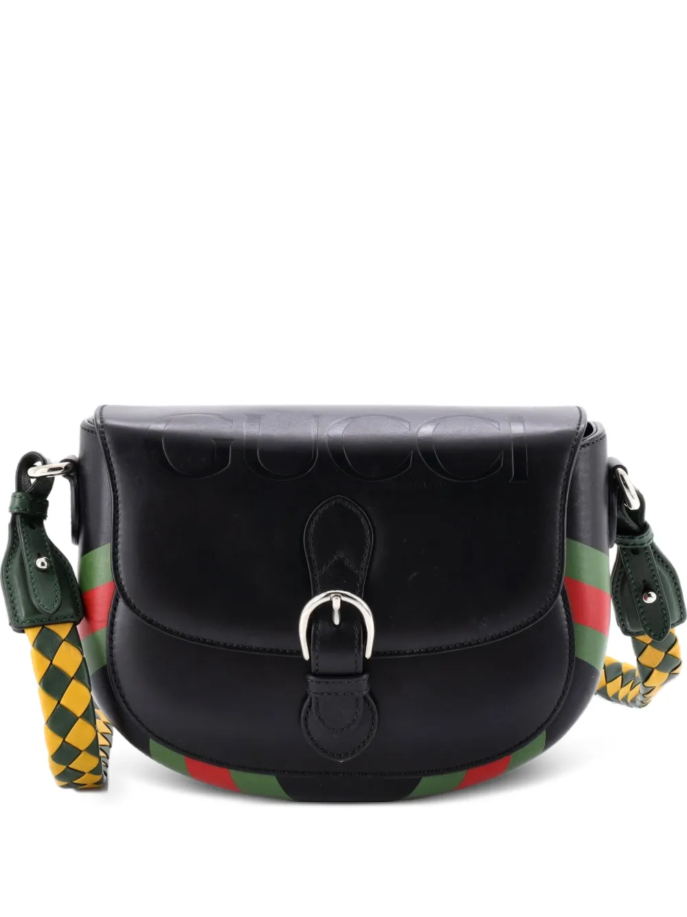 Gucci Pre-Owned Charisma Flap Embossed Leather shoulder bag - Nero