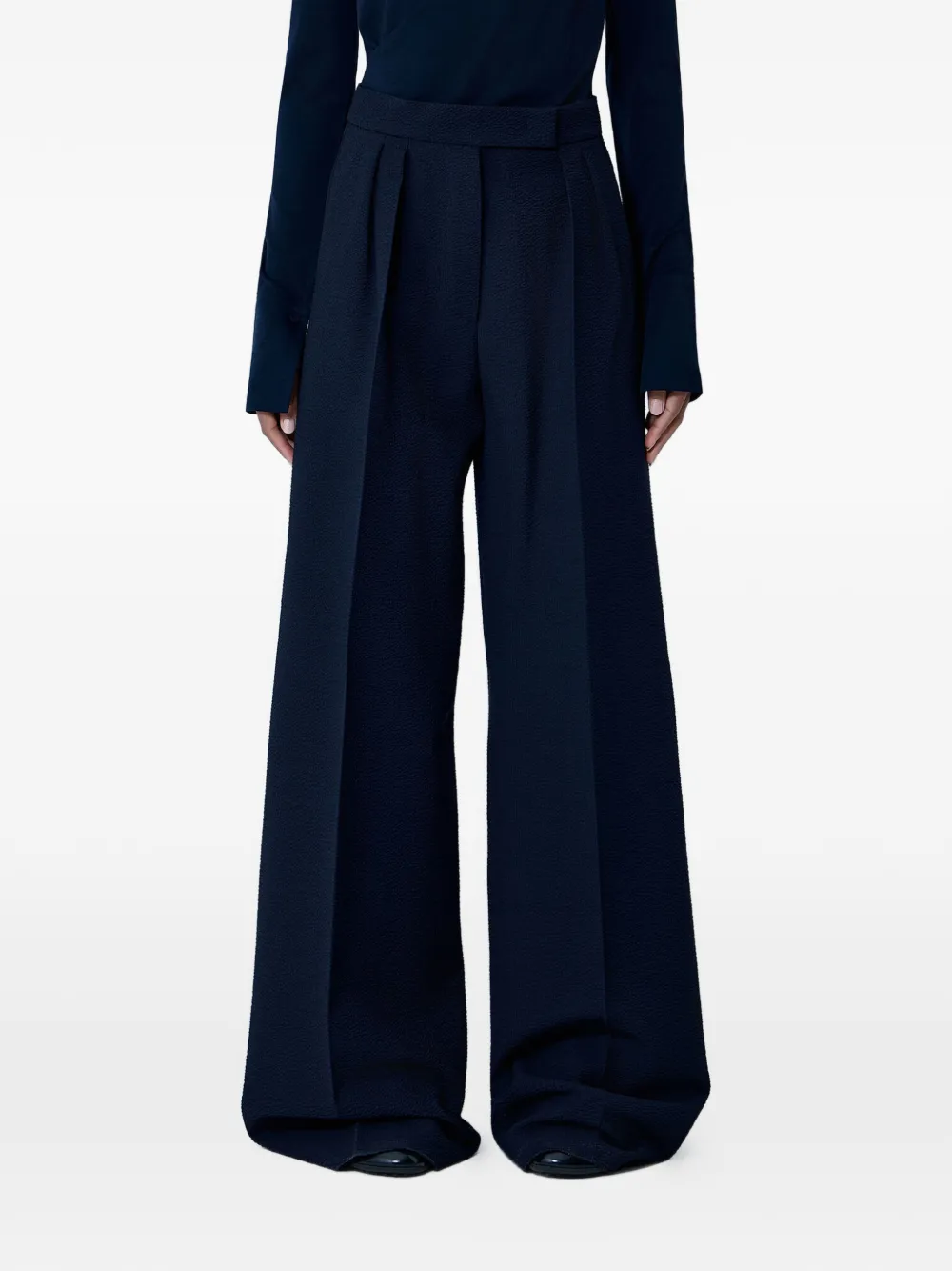 Max Mara high-waisted pleated palazzo pants - Blu