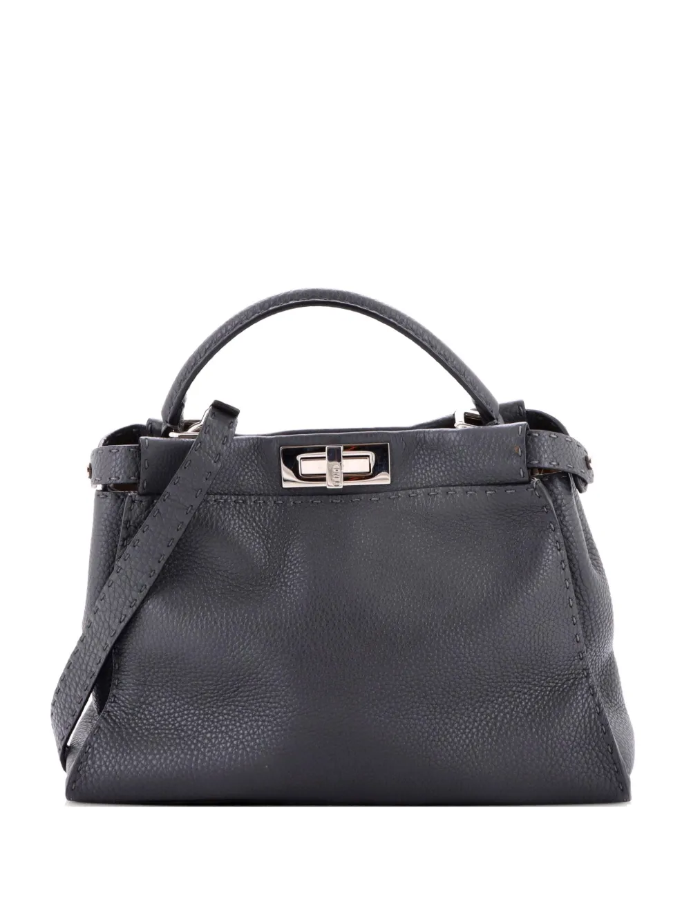 Fendi Pre-Owned Selleria Peekaboo Bag Rigid Leather Regular satchel - Grigio