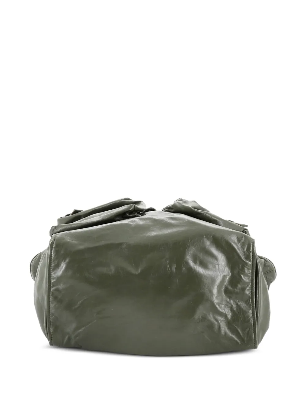 Prada Pre-owned Triple Front Pocket Leather Tall Tote Bag in Green, view 4