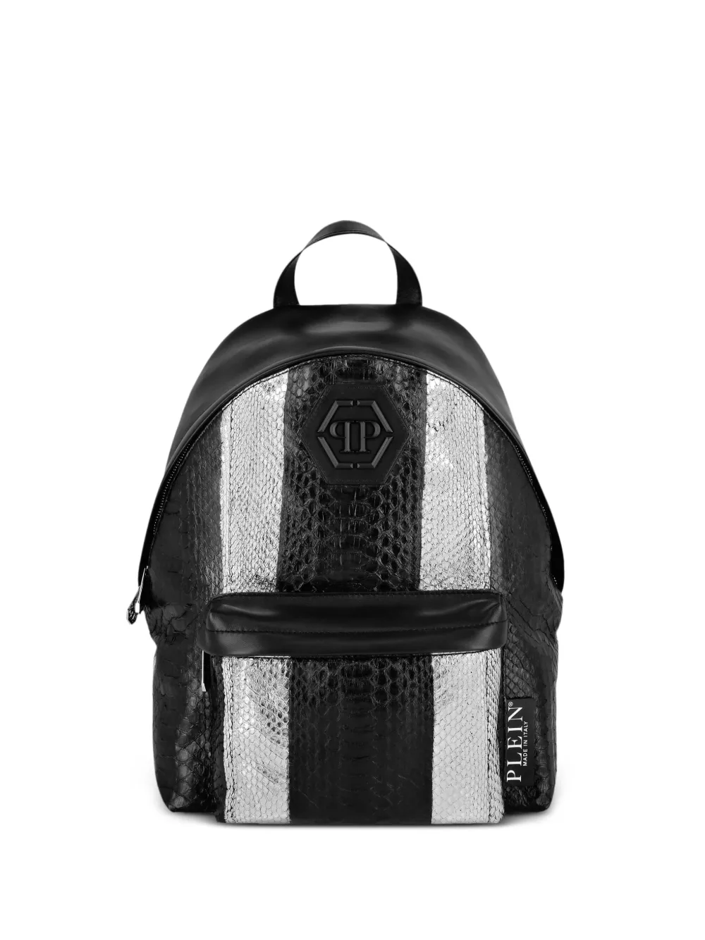 Philipp Plein python leather backpack - Nero