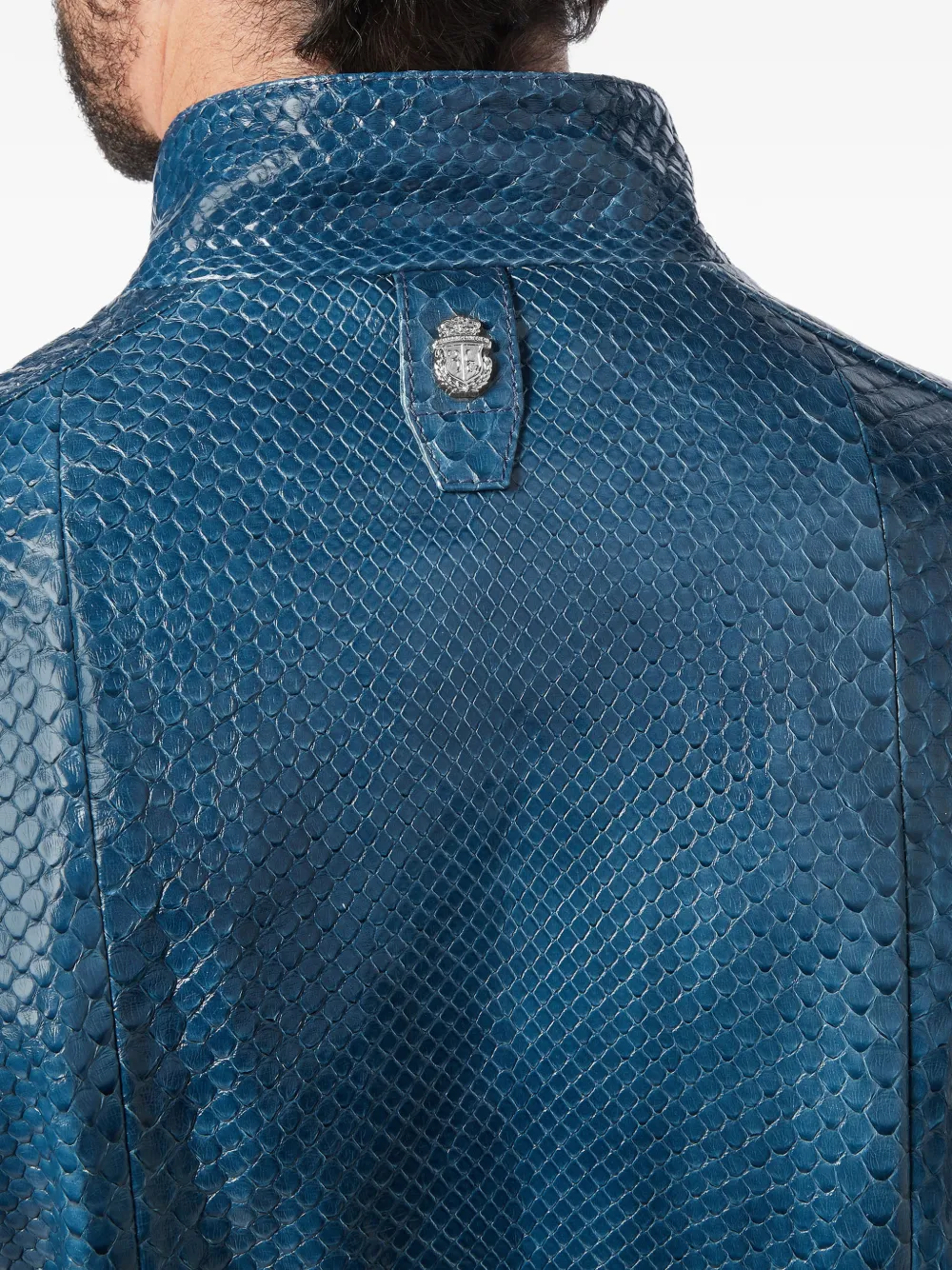 Billionaire Leren bomberjack Blauw