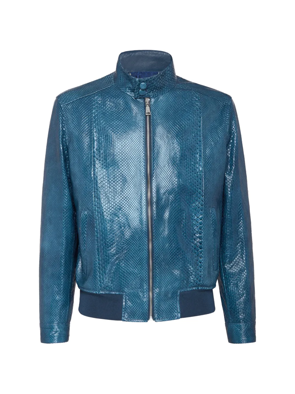 Billionaire leather bomber jacket - Blu