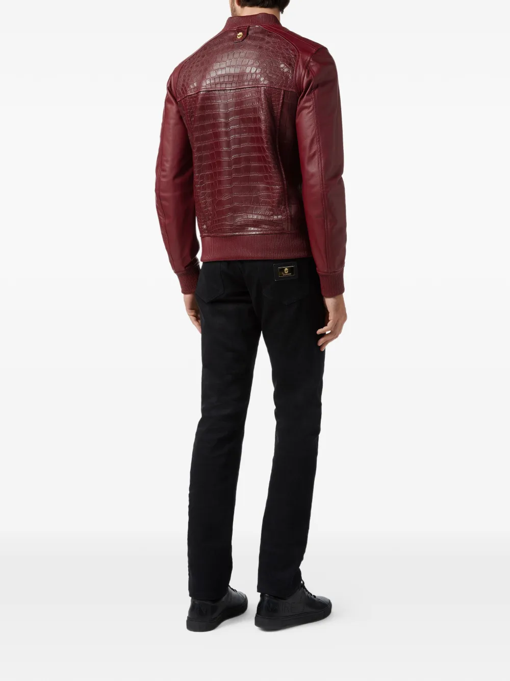 Billionaire Leren bomberjack Rood