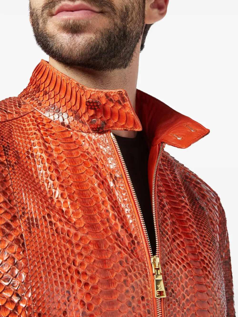 Billionaire Leren bomberjack Rood