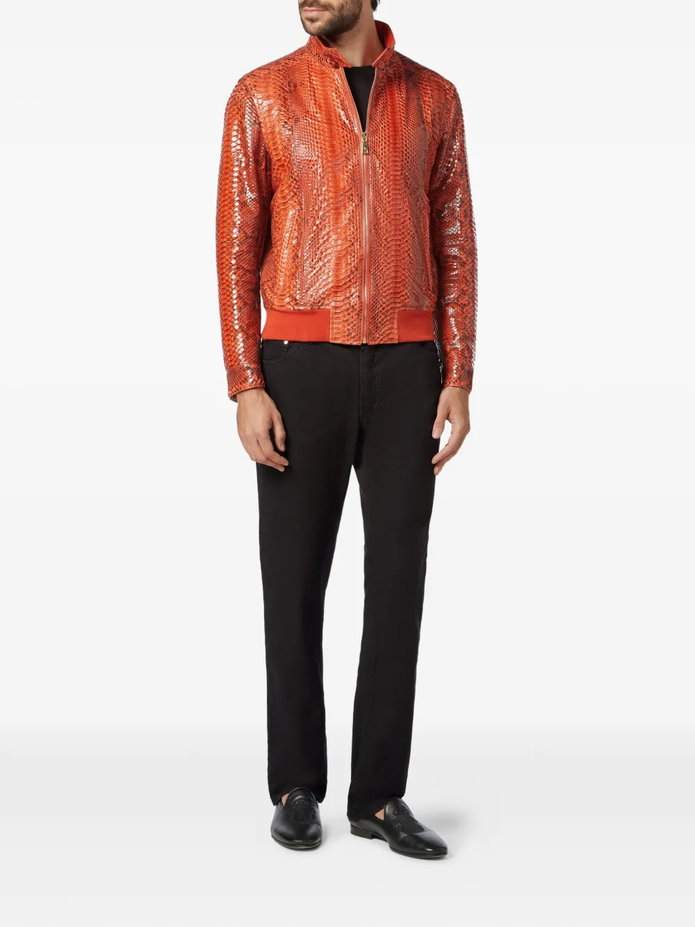 Billionaire Leren bomberjack Rood