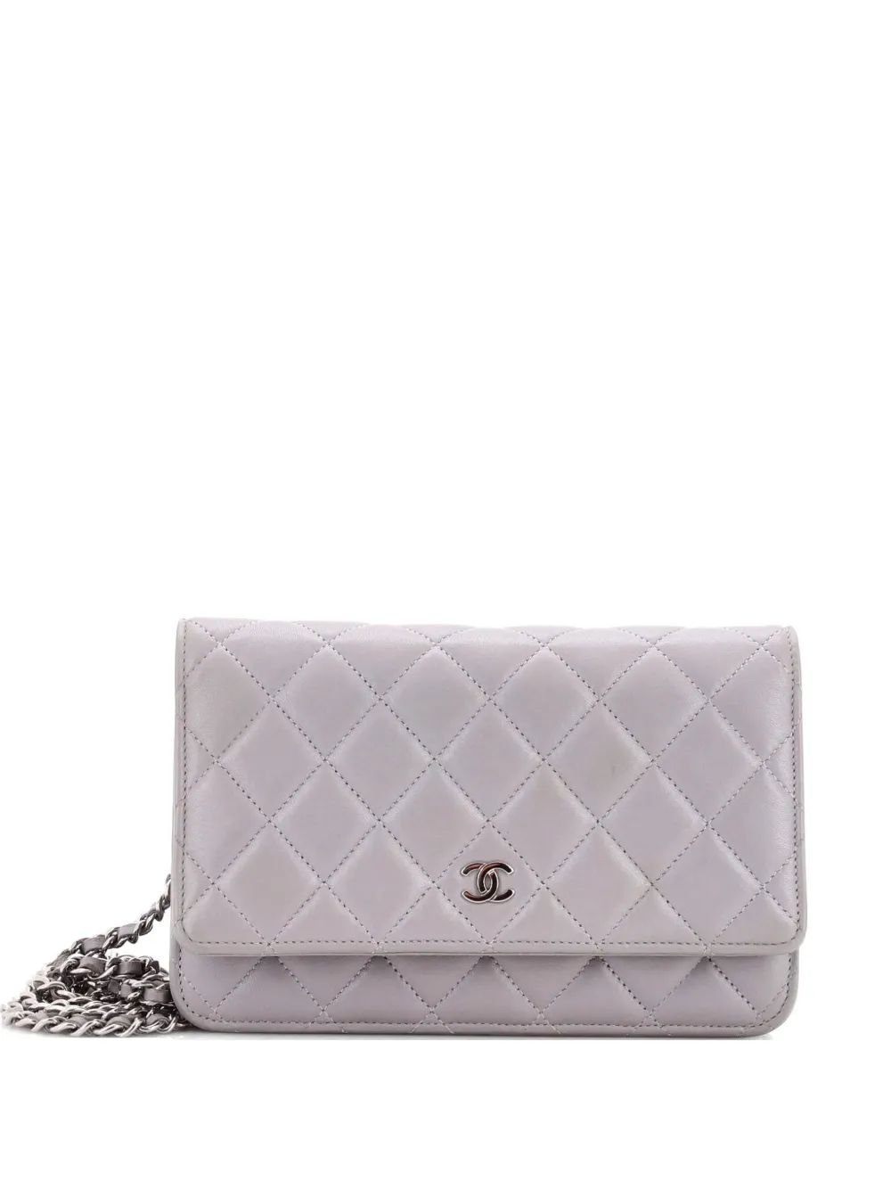 CHANEL Pre-Owned Wallet on Chain Quilted Lambskin crossbody bag - Grigio