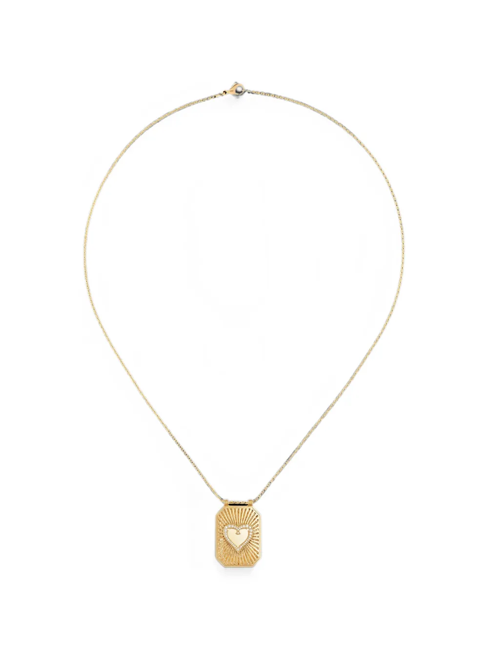 Marie Lichtenberg Heart diamond scapular necklace - Gold