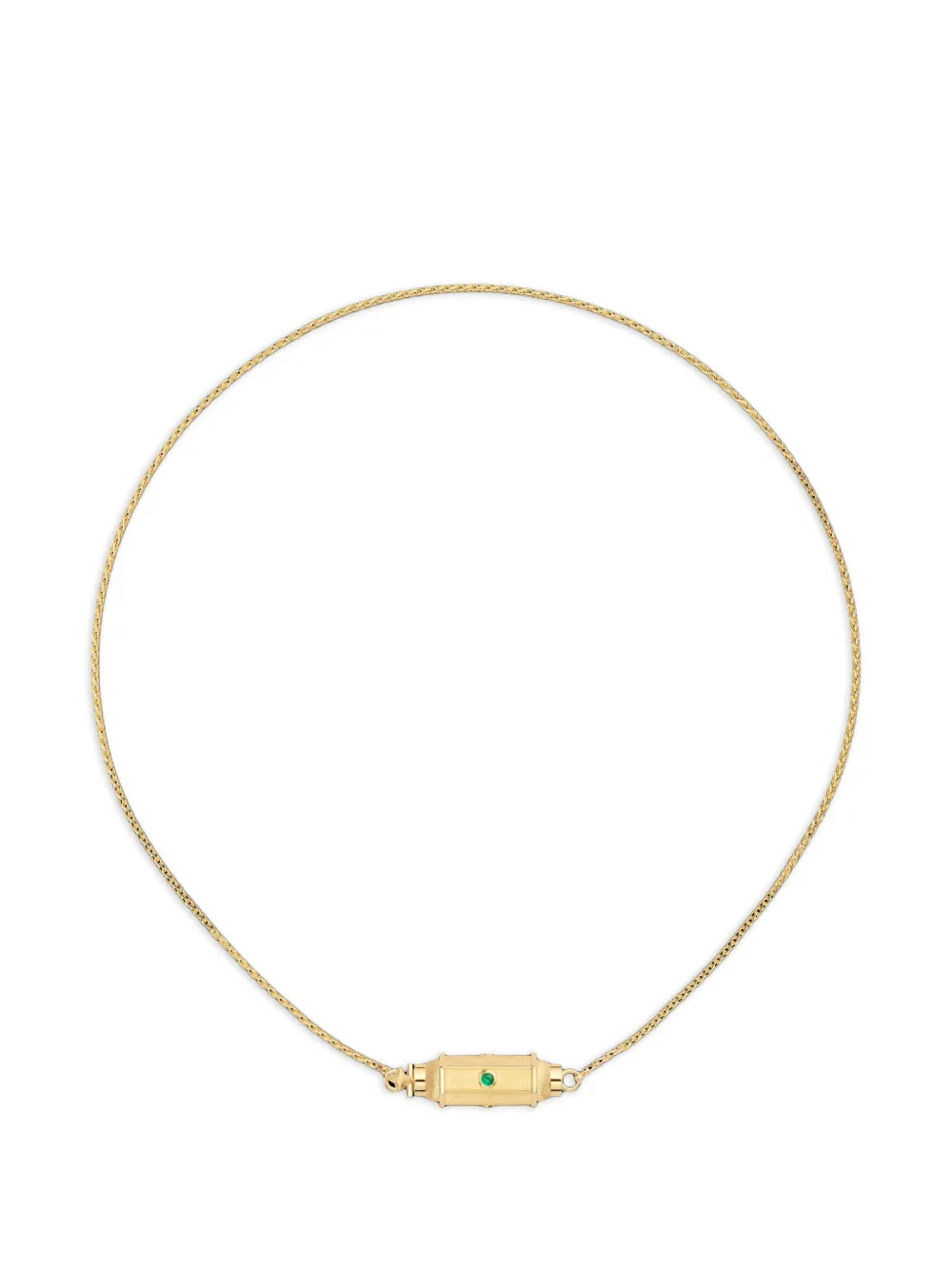 Marie Lichtenberg micro Coco emerald locket necklace - Gold
