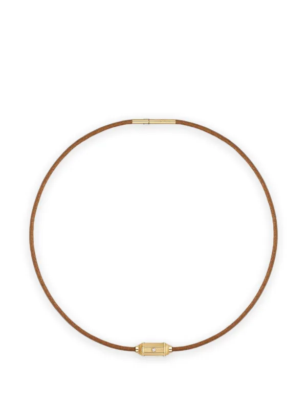 Marie Lichtenberg Micro Lasso Diamond Locket Necklace in Gold