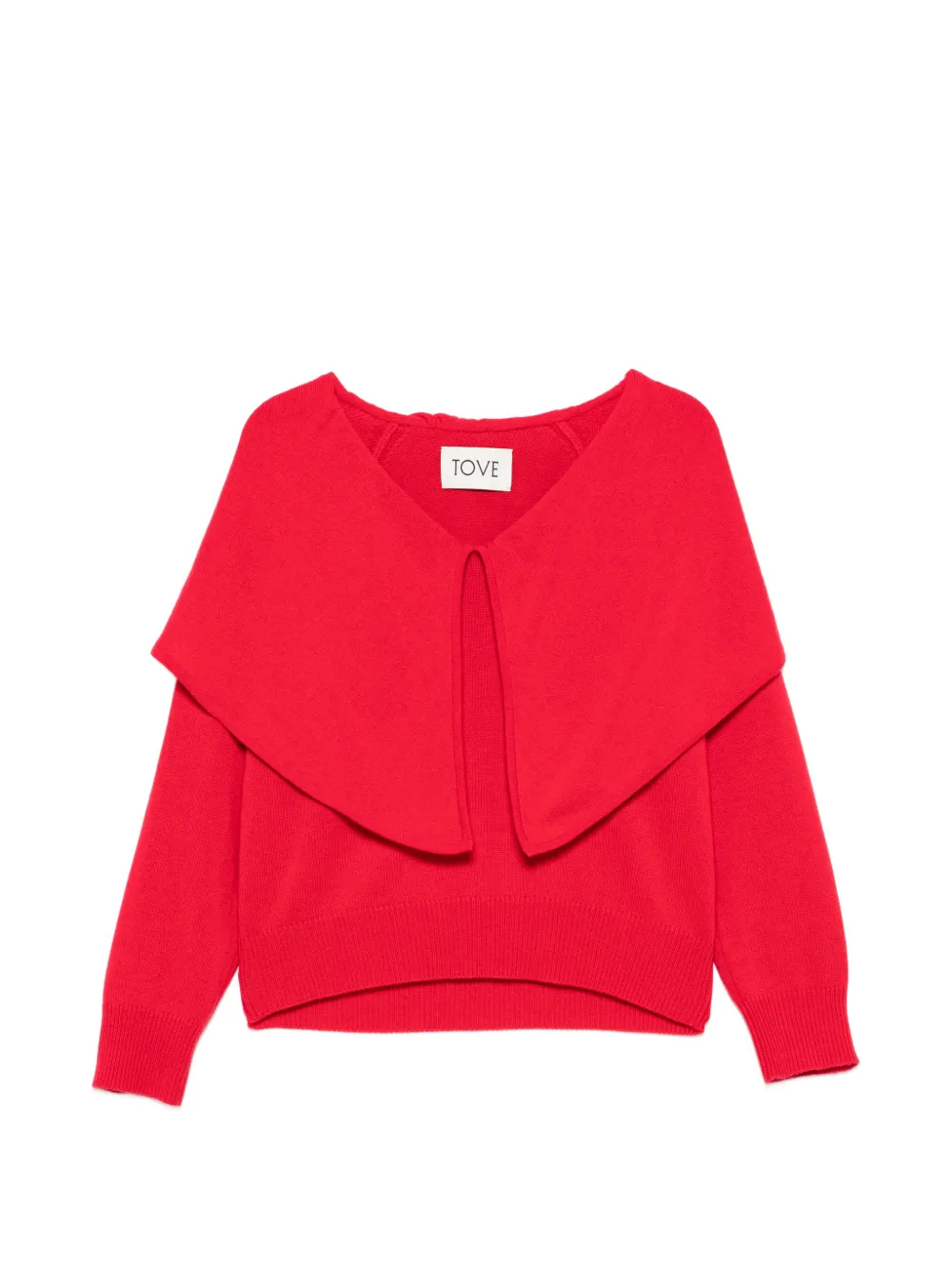 TOVE Malia draped-panel sweater - Red