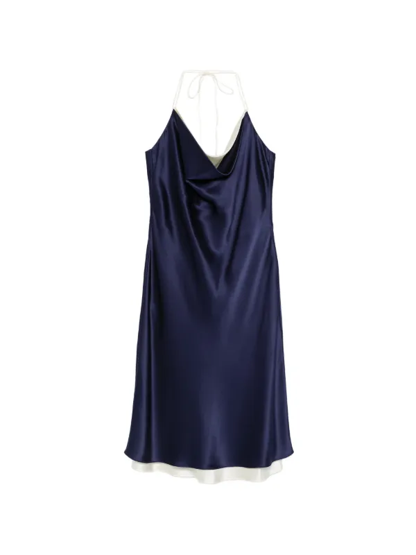 blue cowl neck midi dress TOVE Joss cowl-neck | This garment fits true
