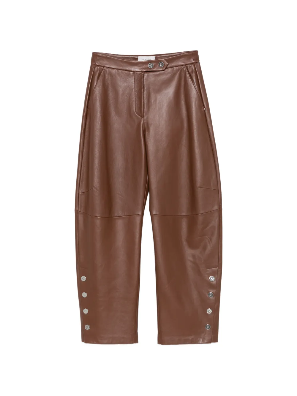 Sportmax Spxcinepresa press-stud leather trousers - Brown