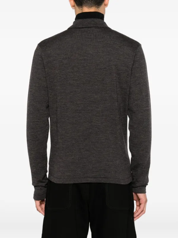 LEMAIRE long-sleeve Wool Polo Shirt | Grey | FARFETCH