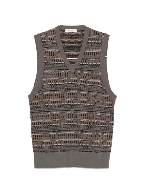 LEMAIRE V-neck jacquard-knit vest
