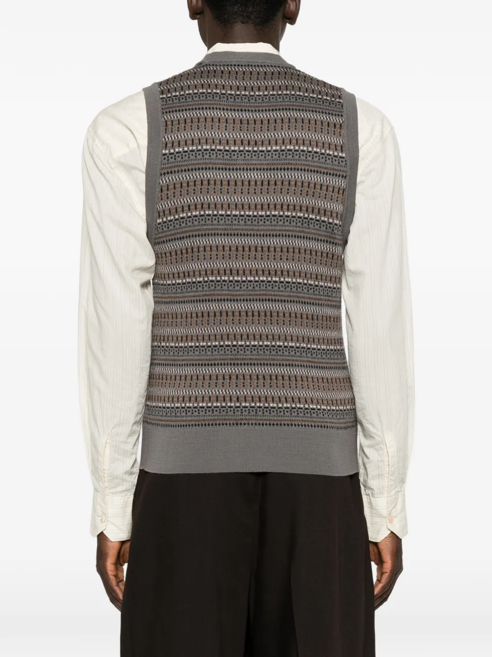 LEMAIRE V-neck jacquard-knit vest Grijs