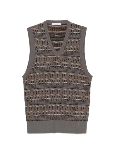 LEMAIRE V-neck jacquard-knit vest