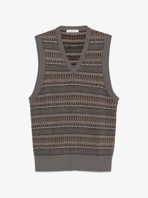 LEMAIRE V-neck jacquard-knit vest