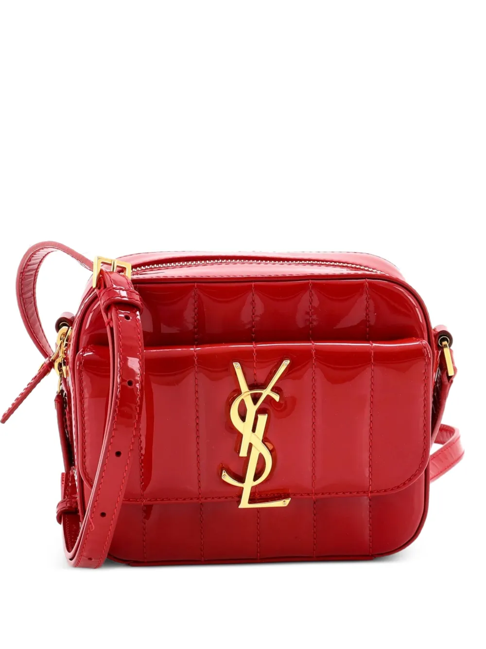 Saint Laurent Pre-Owned Vicky Camera Bag Vertical Quilt Patent Toy crossbody bag - Rot