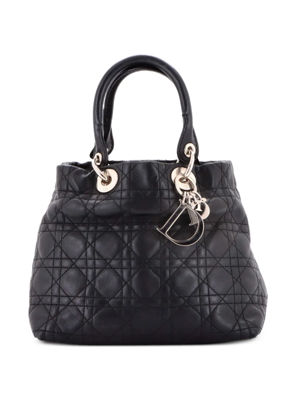 Christian Dior Pre-Owned Lady Dior Soft Cannage Quilt Lambskin Medium tote bag - Nero