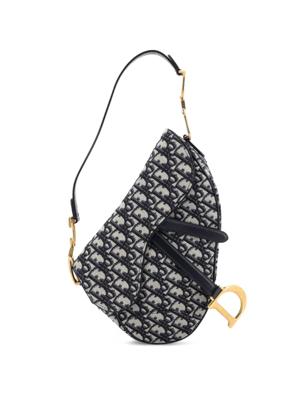 Christian Dior Pre-Owned Saddle Handbag Oblique Canvas Medium shoulder bag - Blau