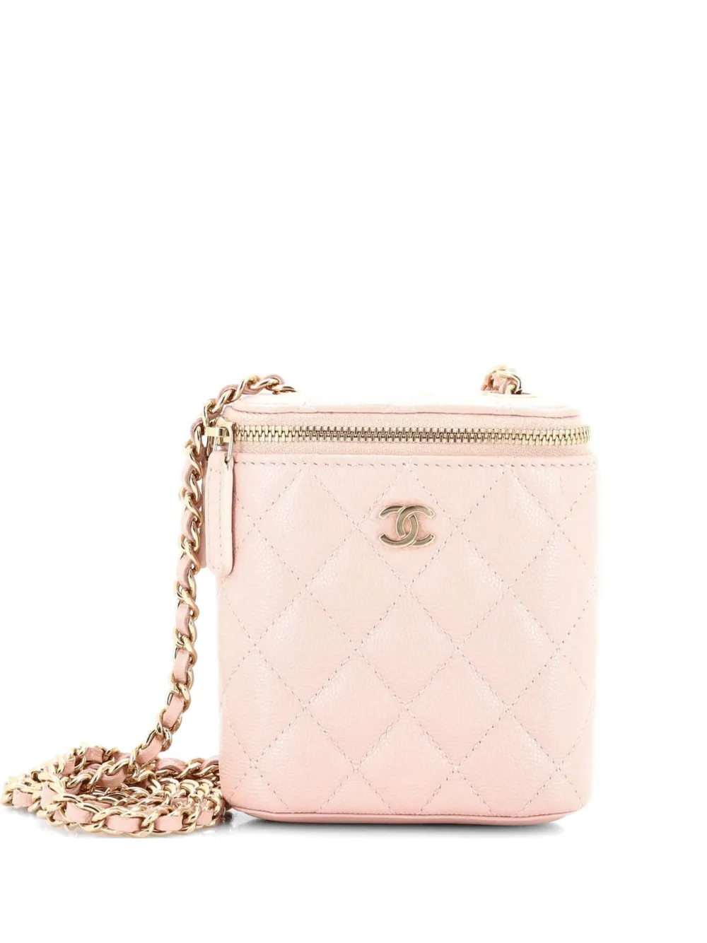 CHANEL Pre-Owned Vertical Classic Vanity Case with Chain Quilted Caviar Mini shoulder bag - Rosa