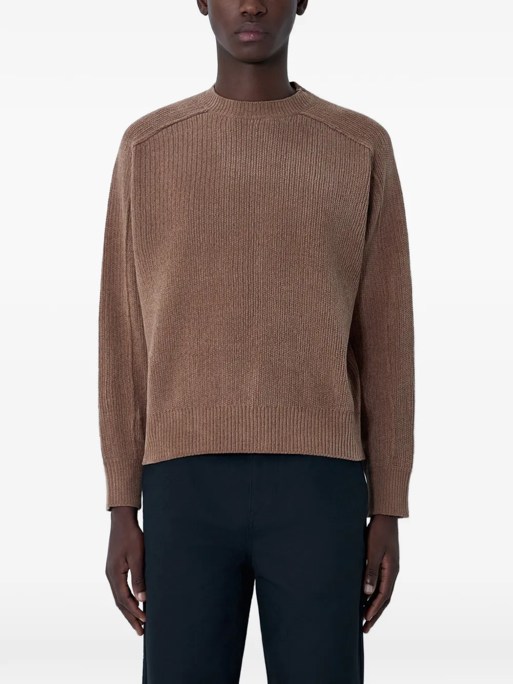 Stüssy ribbed-knit crew-neck sweater - Marrone