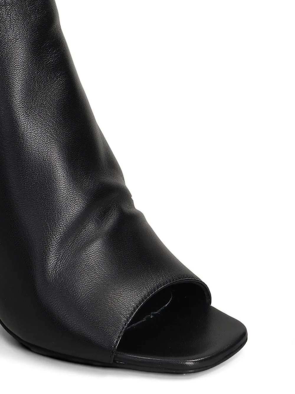 Gisel Moire Dory peep-toe rear-zip ankle boots Zwart