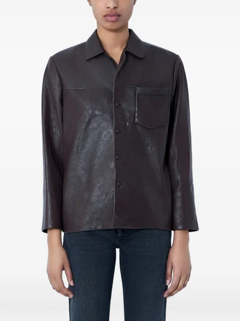 Saint Laurent textured button-down leather jacket