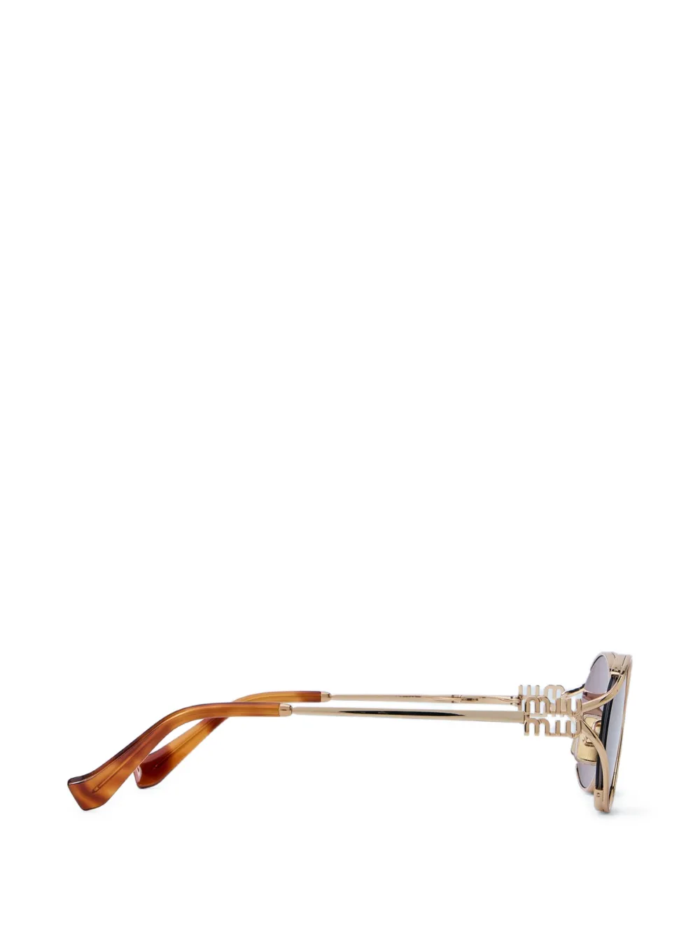 Miu Eyewear Zonnebril met logo Goud