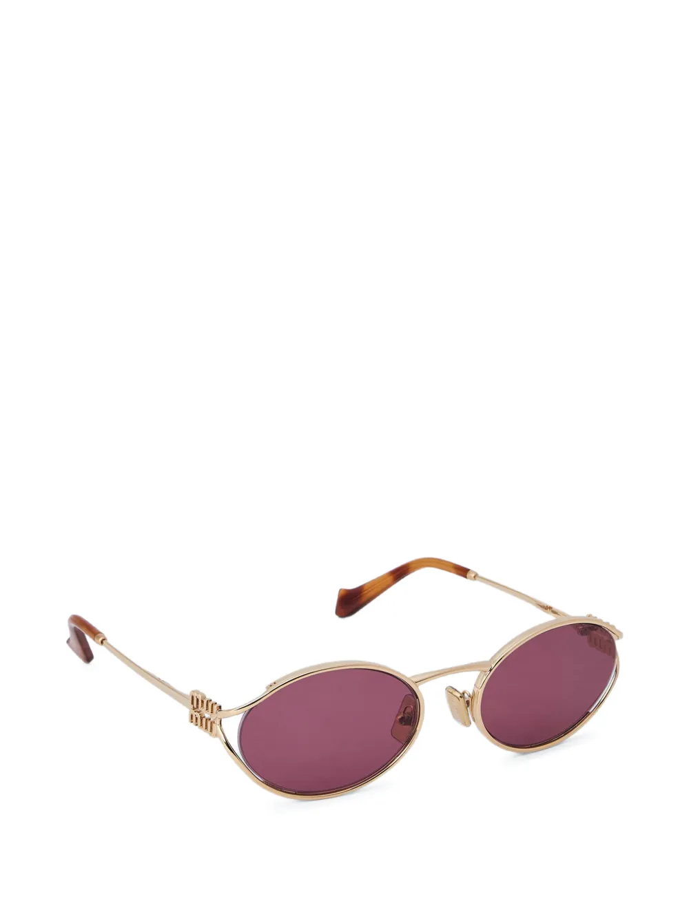 Miu Eyewear Zonnebril met logo Goud