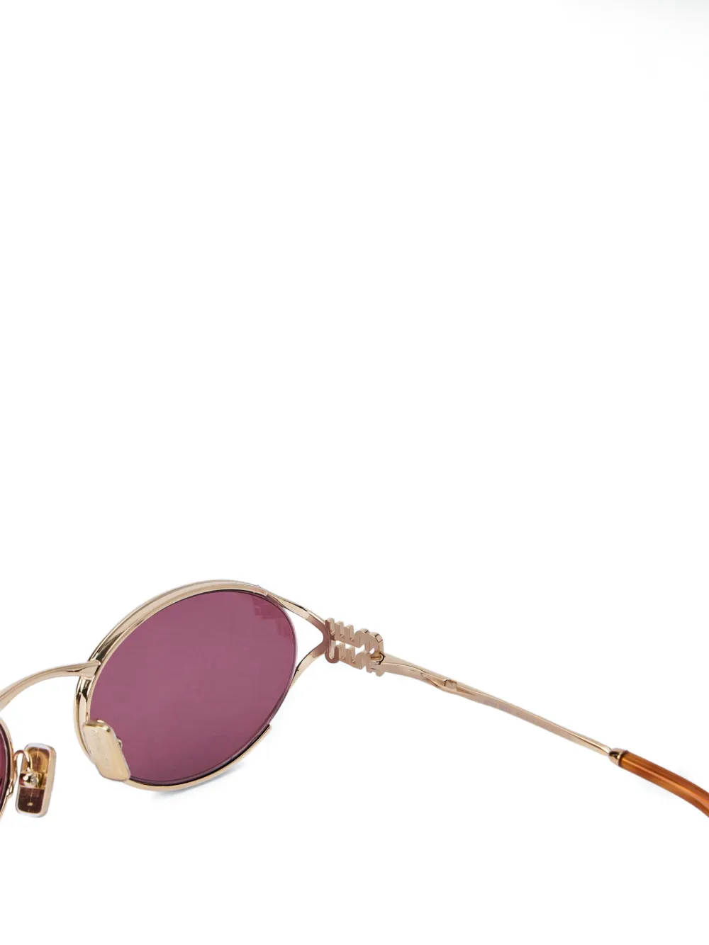 Miu Eyewear Zonnebril met logo Goud