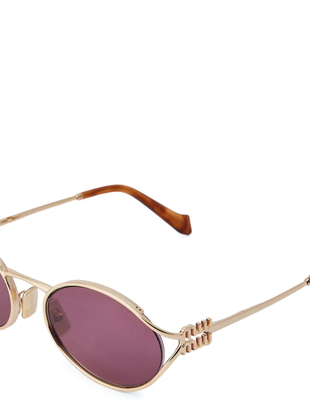 Miu Eyewear Zonnebril met logo Goud