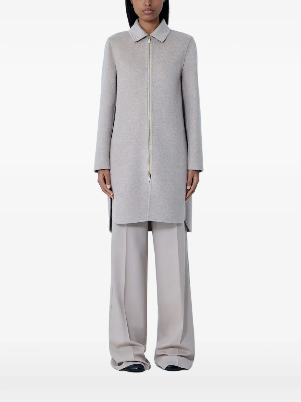 Max Mara zipped collared coat - Neutrals