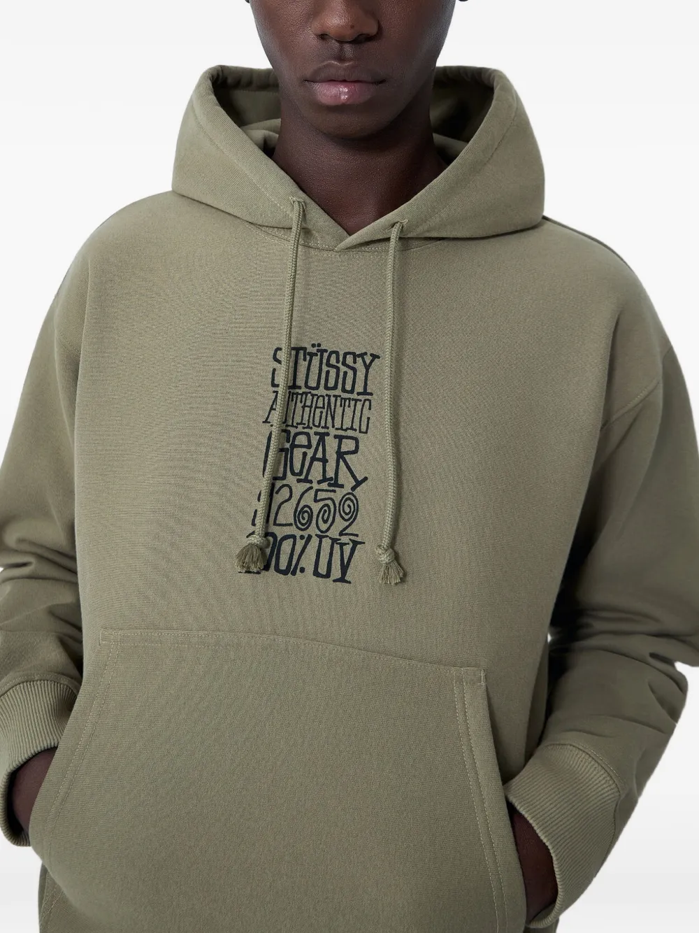 Stüssy logo-print hoodie - Verde
