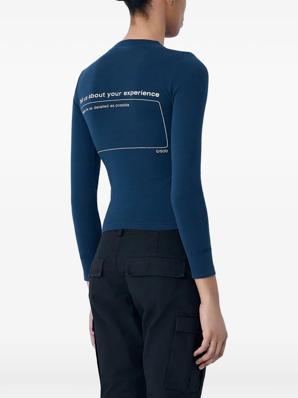 Balenciaga T-shirt met geborduurde ster en lange mouwen Blauw