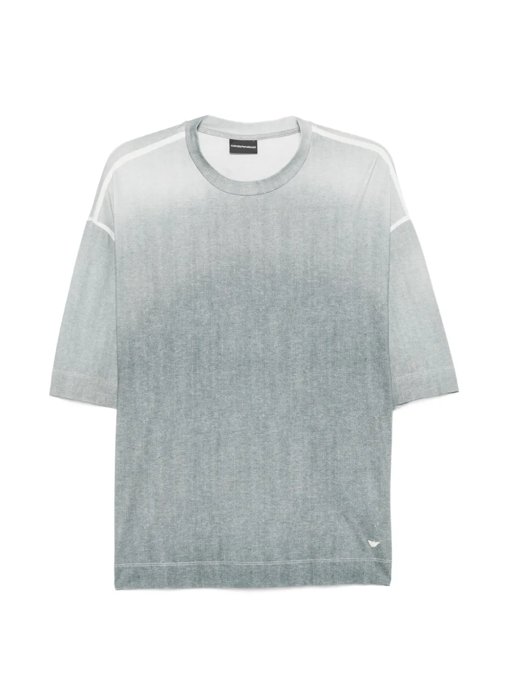 Emporio Armani ombré-effect logo-plaque T-shirt - Grigio