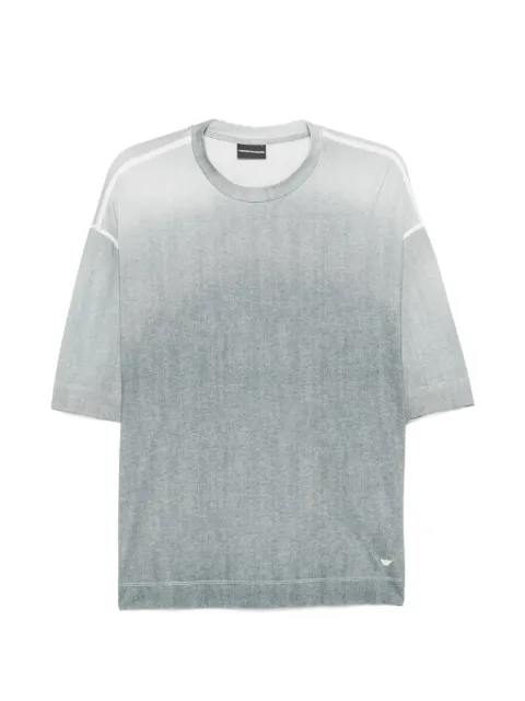 Emporio Armani ombré-effect logo-plaque T-shirt