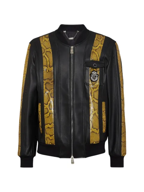 Billionaire leather bomber jacket
