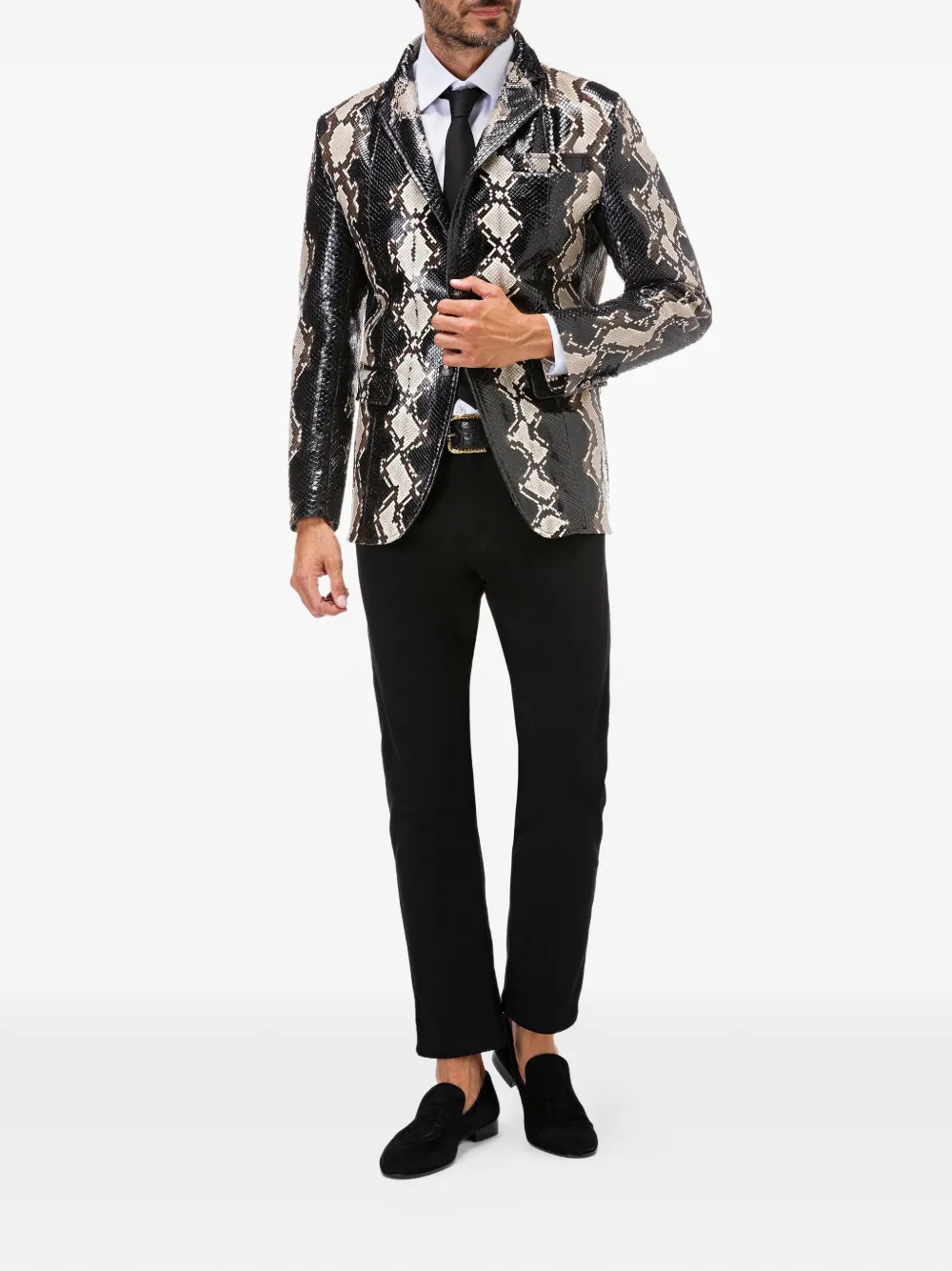 Billionaire Leren blazer Zwart