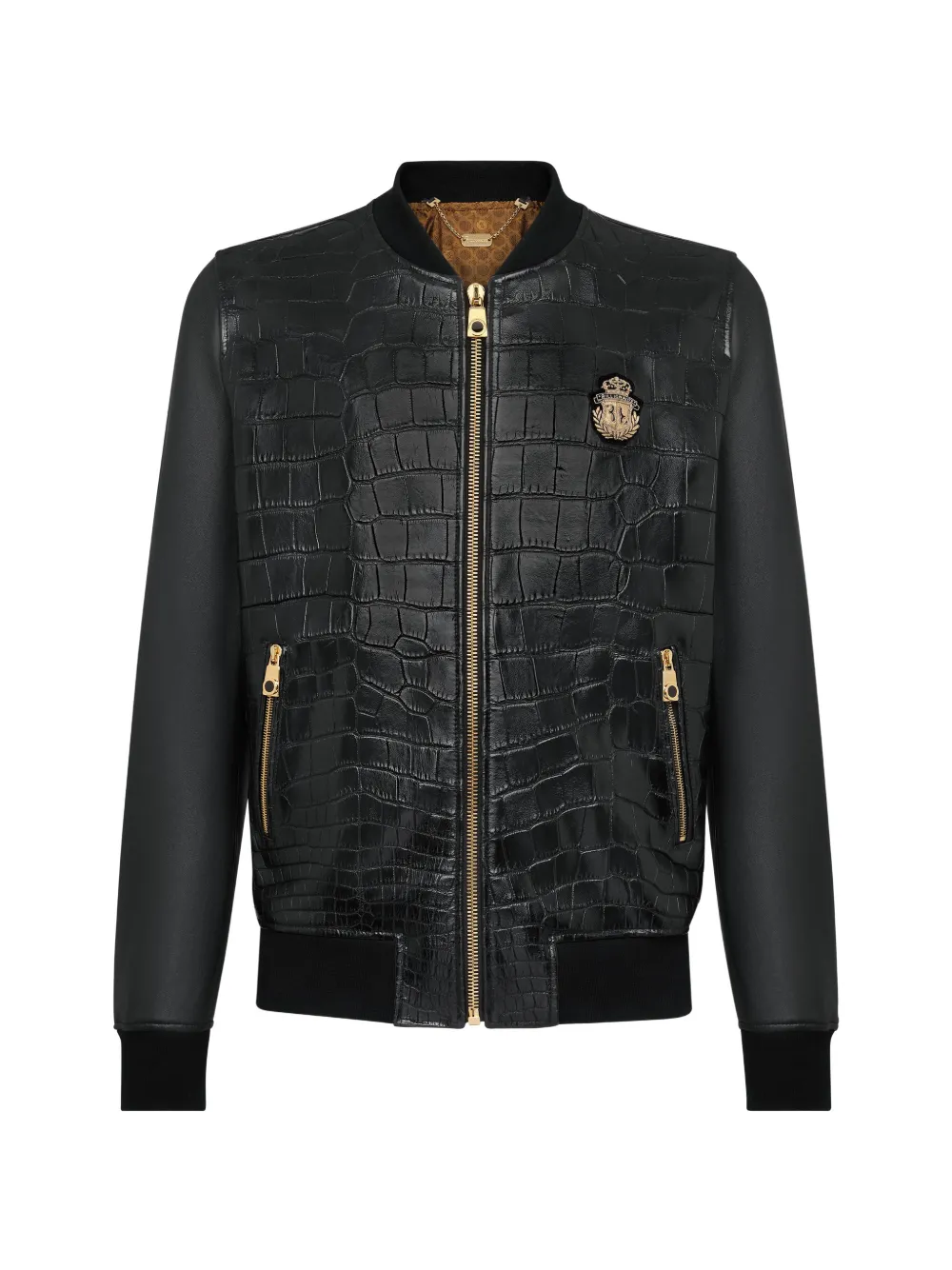 Billionaire leather bomber jacket - Schwarz