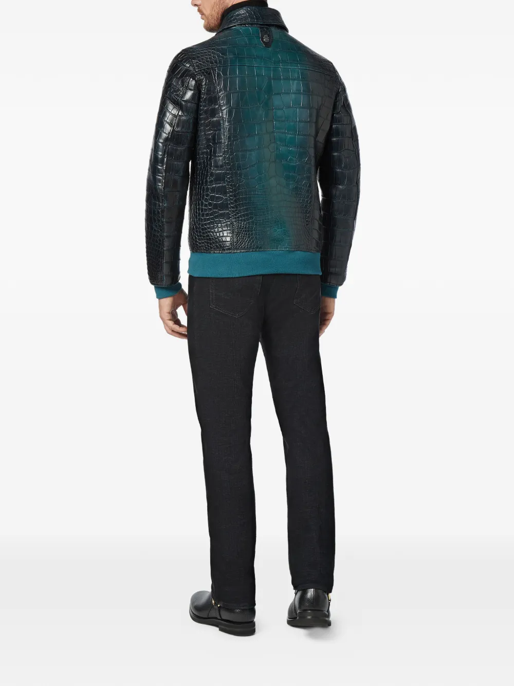 Billionaire Crocodile bomberjack met shirtkraag Blauw