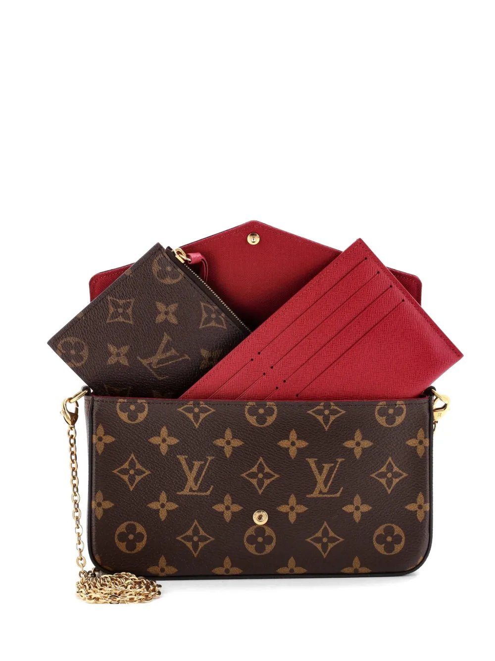Louis Vuitton Pre-Owned Felicie Pochette Monogram Canvas crossbody bag - Marrone