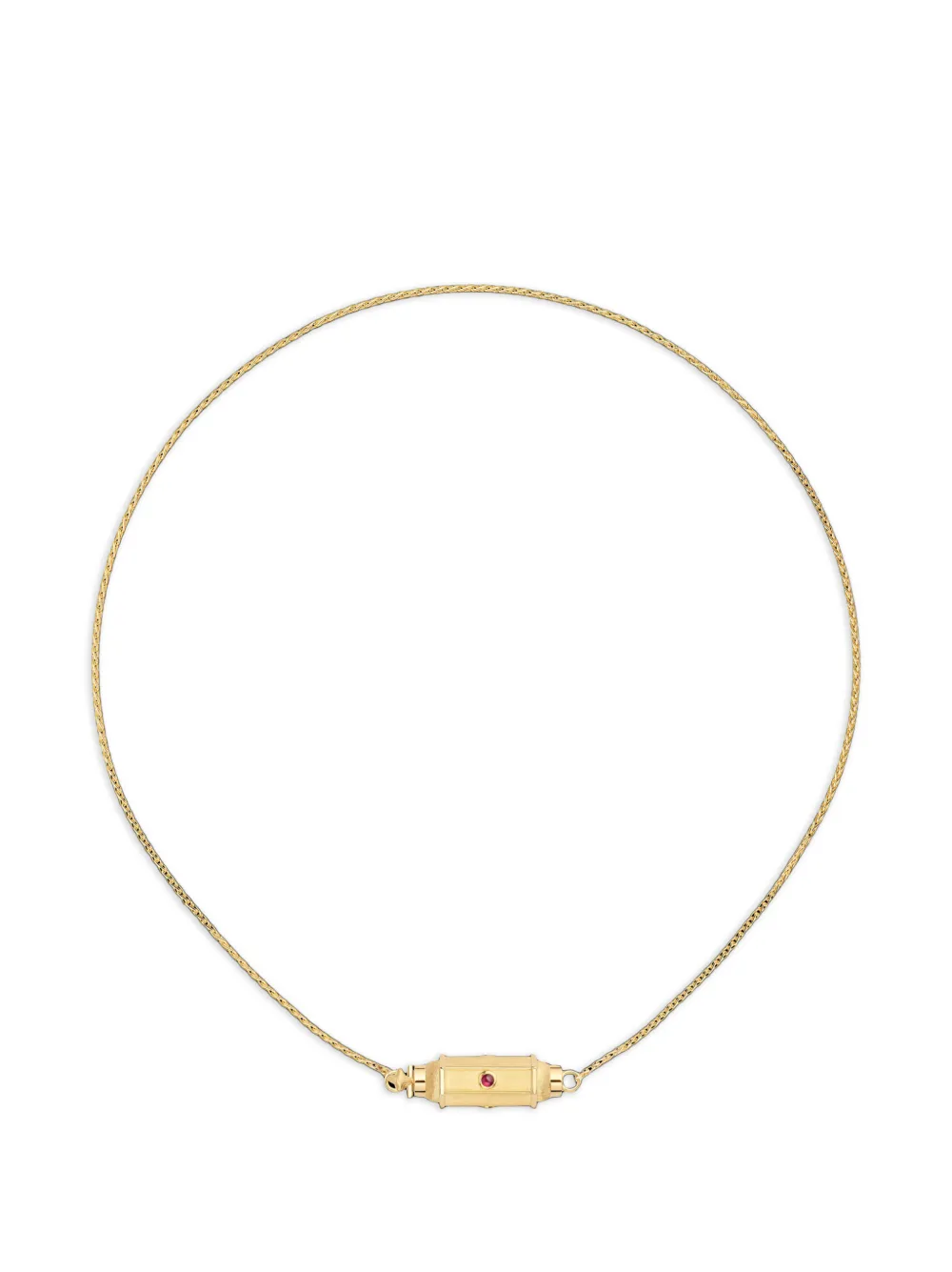 Marie Lichtenberg micro Coco ruby locket necklace - Gold