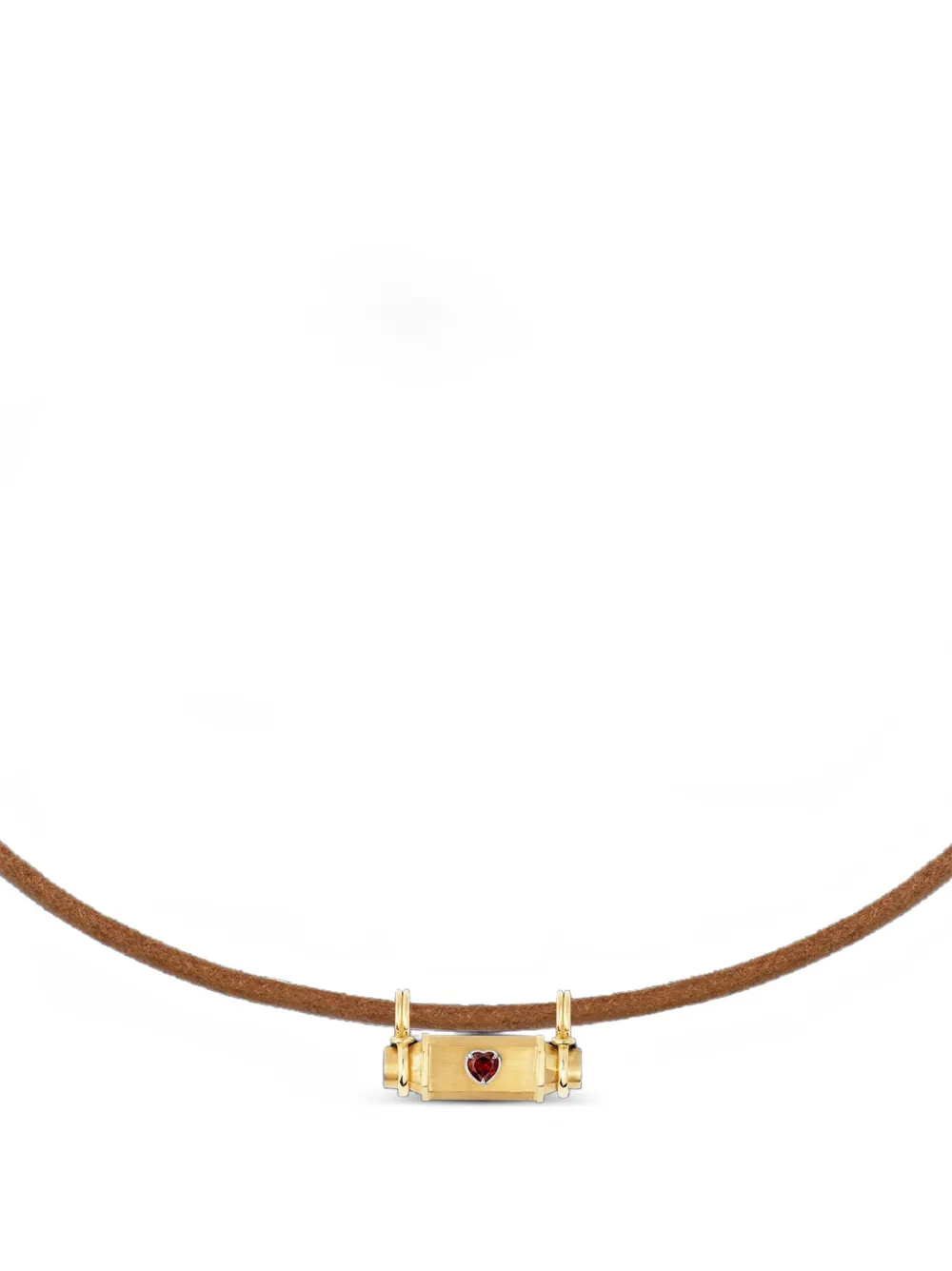 Marie Lichtenberg Heart Smash Halskette mit Granat - Gold