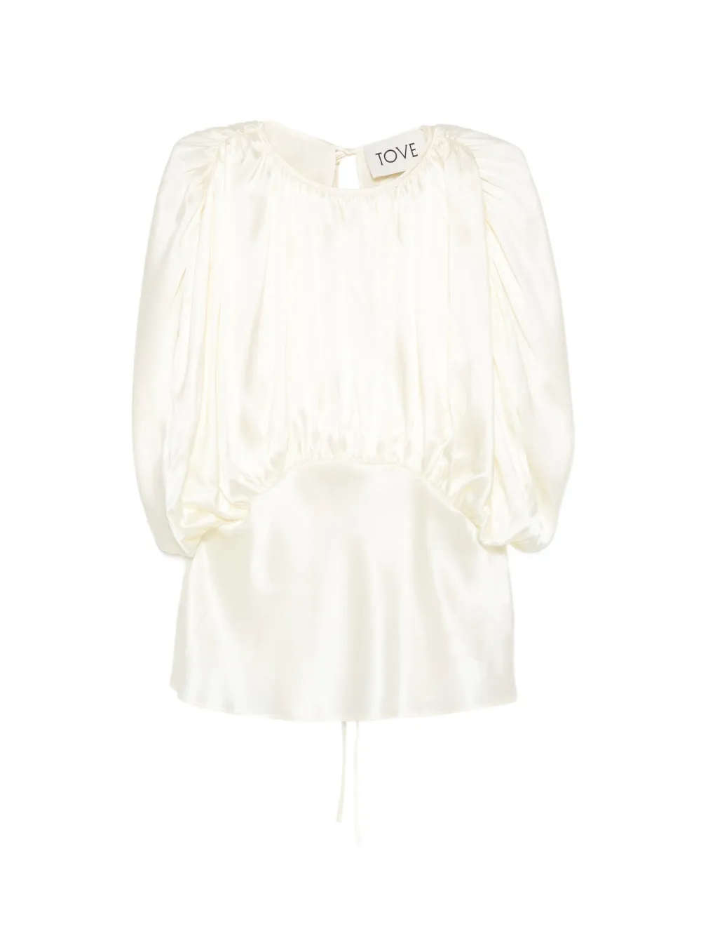 TOVE Peta ruched blouse - Toni neutri