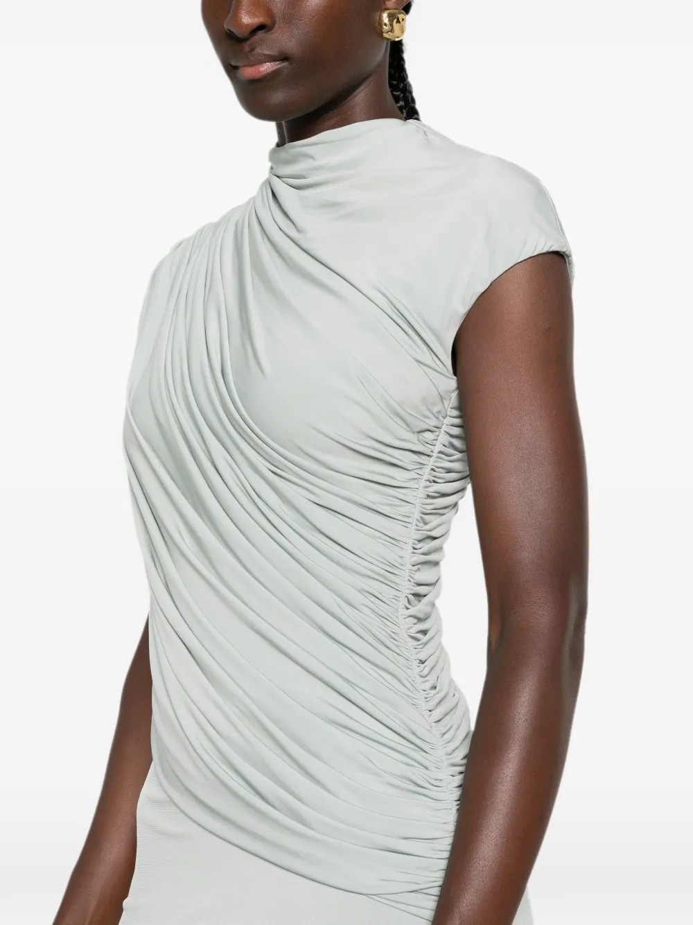 TOVE Saffron Jersey Dress Oyster Blue, view 5