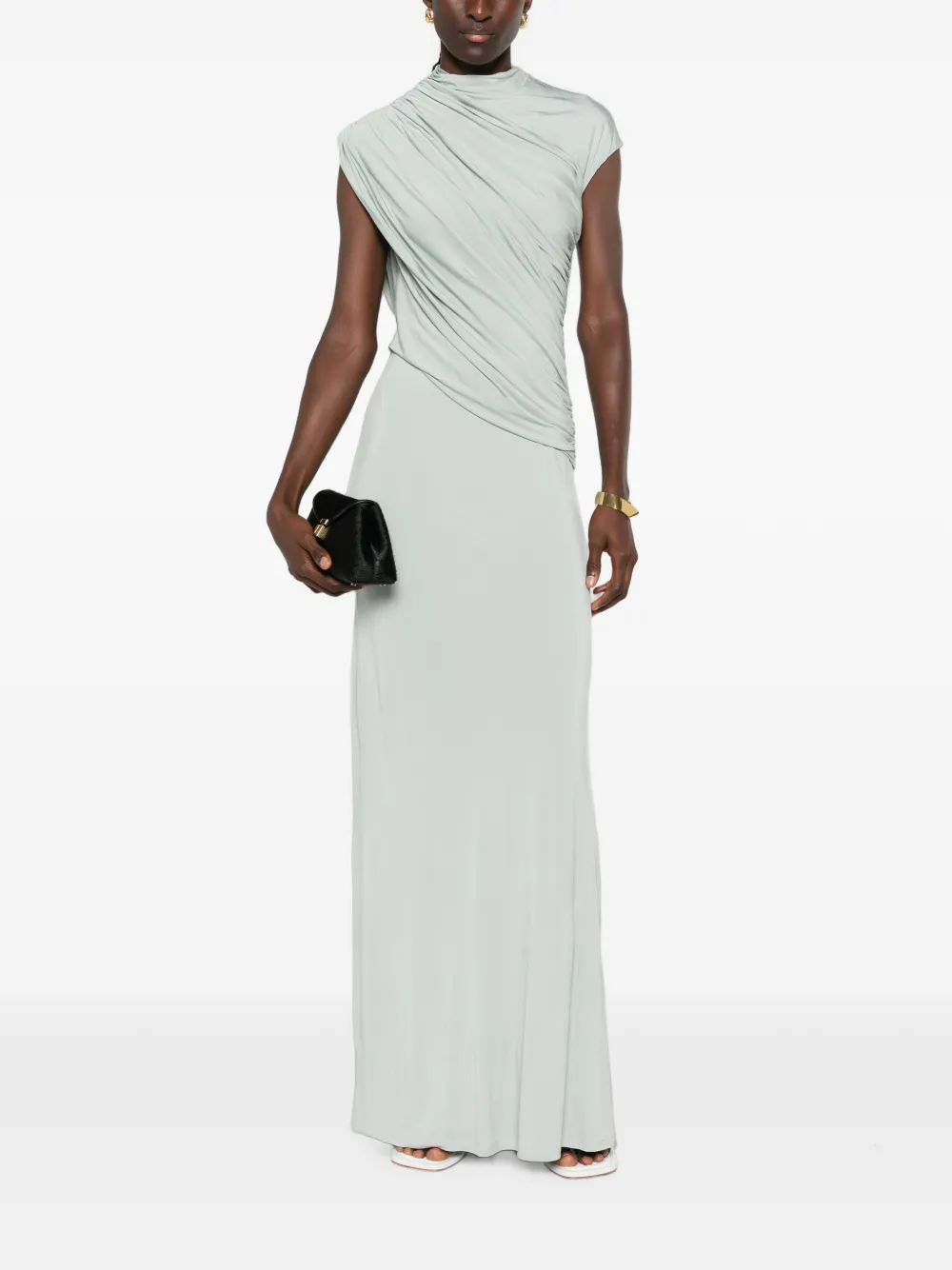 TOVE Saffron Jersey Dress Oyster Blue, view 2